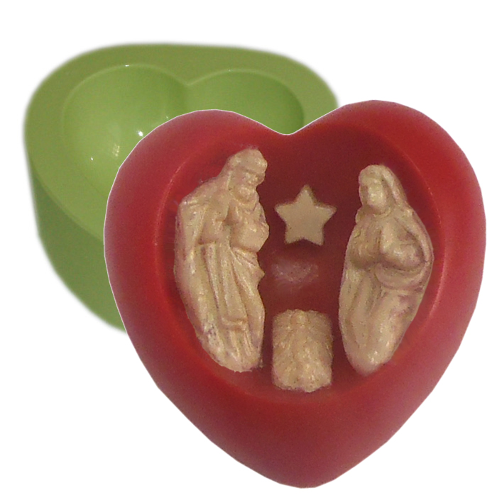 Molde Coração Presépio Pequeno