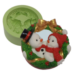 Molde Bonecos de Neve com Guirlanda 
