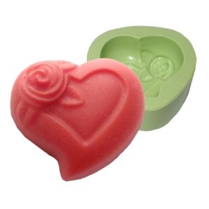 Molde Coração com Rosinha