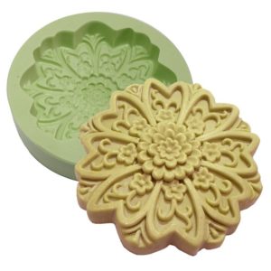 Forma de Silicone Rosácea com Flores