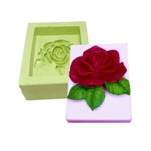 Molde Retangular Com Rosa